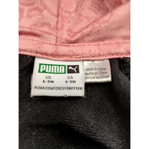 Puma Baby Girls Track Jacket 6-9M Pink Black Full Zip Hoodie Athletic - Picture 3 of 8